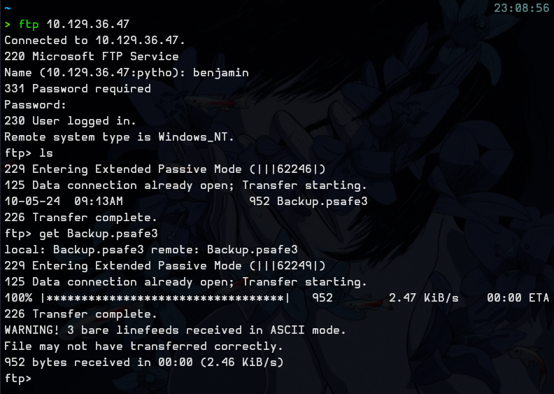 Backup.psafe3 downloaded over FTP