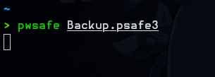 Opening the safe in pwsafe with the master password